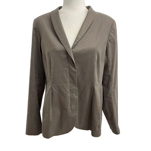 Eileen Fisher Medium Light-weight * Gray Ramie Blend Zip Long Sleeve Jacket Spri - Picture 3 of 16